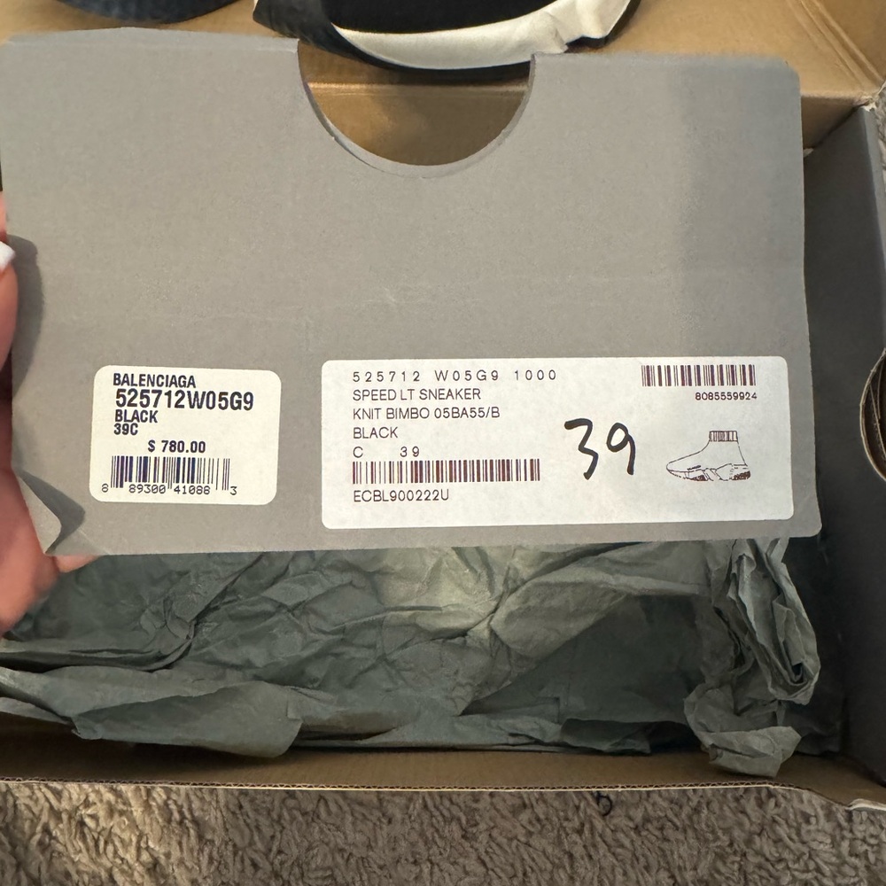 Balenciaga Men's Black and White Sock Sneakers - Picture 4 of 7